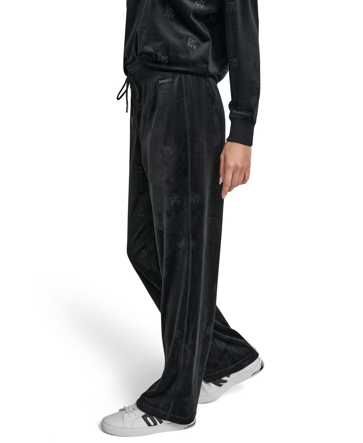 Dkny Jeans Petite Debossed Logo Detail Pull-on Pants In Black