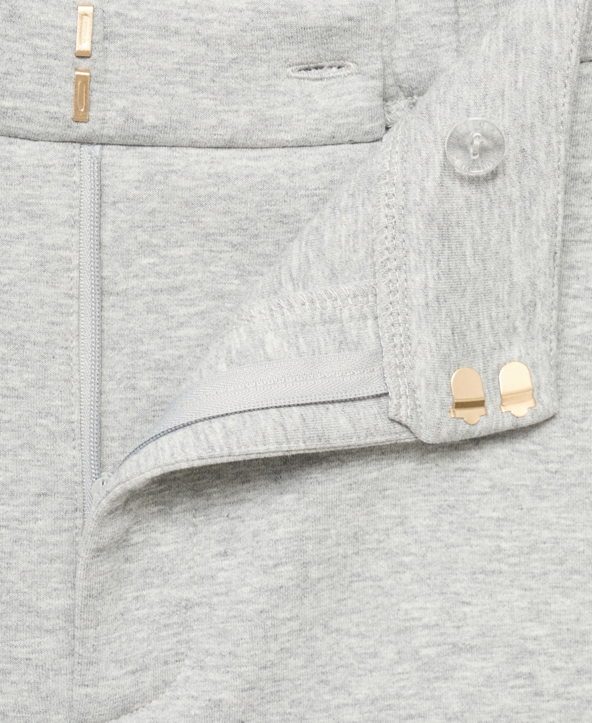 Mango Cotton Blend Straight Leg Pants In Gray