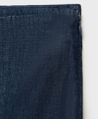 Women's Pleated Denim Skirt