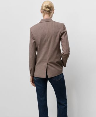 Women's Micro-Houndstooth Double-Breasted Jacket