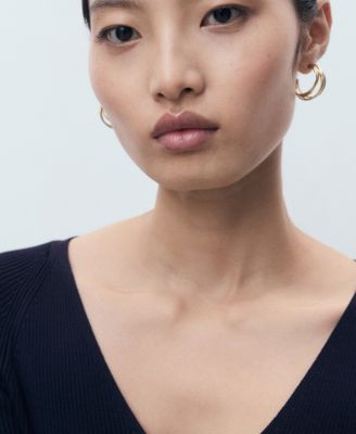 Women's V-Neck Ribbed Knit Sweater