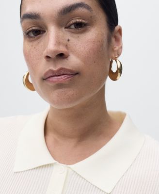 Women's Short-Sleeved Polo-Neck Sweater