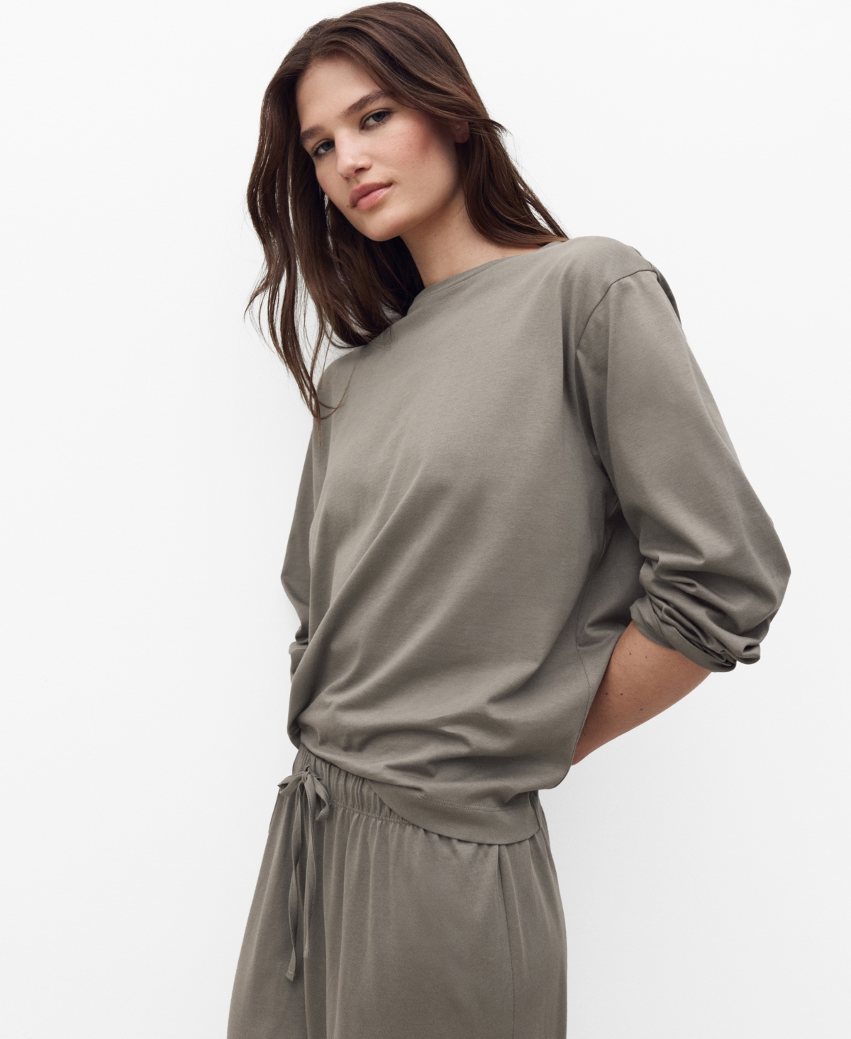 Mango Plain Cotton Pajamas In Animal Print