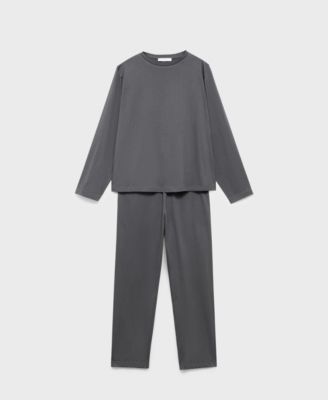 Women's Two-Piece Plain Cotton Pajamas
