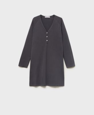 MANGO - Women's Button Detail Cotton Nightdress