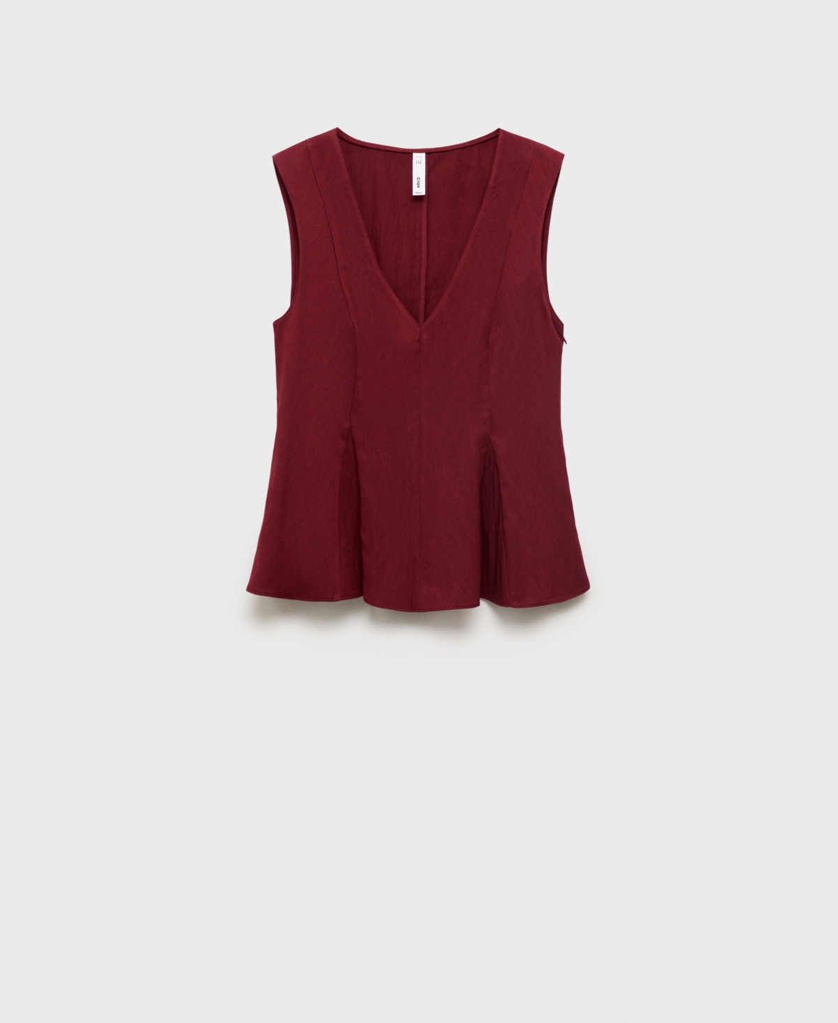 Mango Lyocell Peplum Top In Red