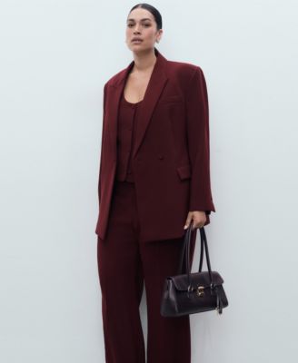 Women's Straight Mid-Rise Suit Pants