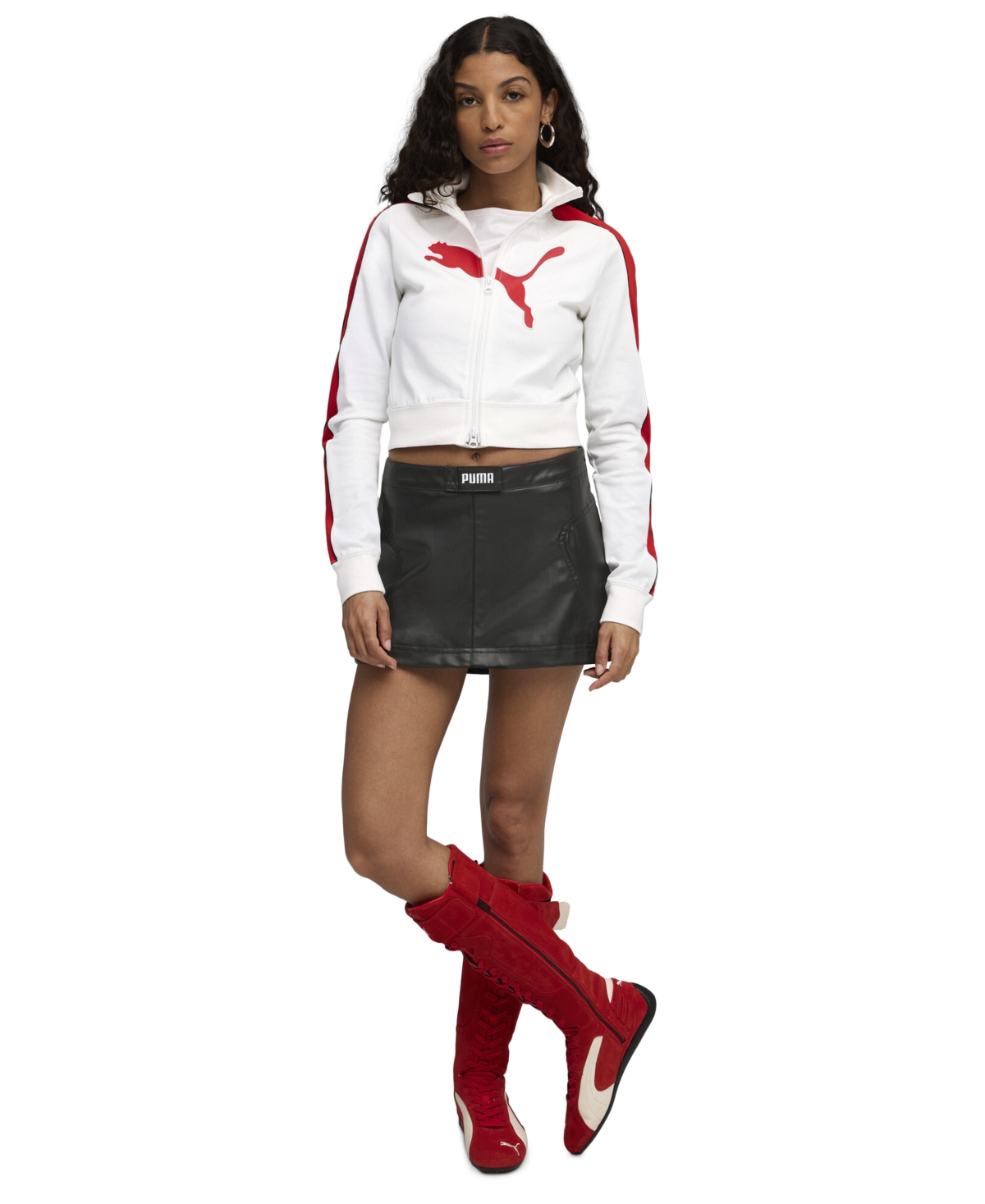 Puma Women's Future Archive T7 Slim Cropped Track Jacket In White