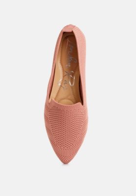 Womens Akili Knit Textile Solid Flats