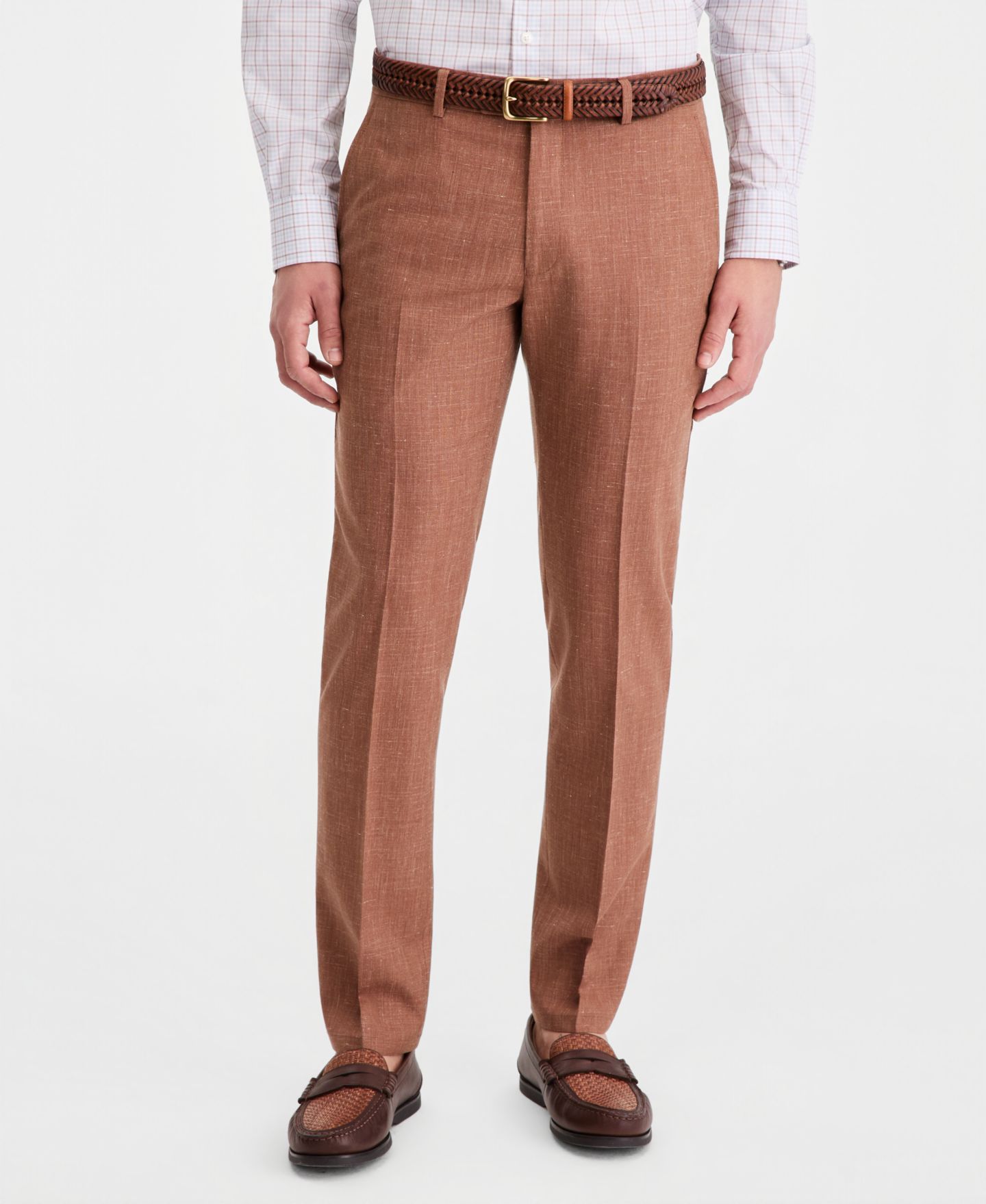 Мужские брюки Tommy Hilfiger Modern Fit Wool Silk Linen Suit Separate, цвет: Ржавый — фото 5