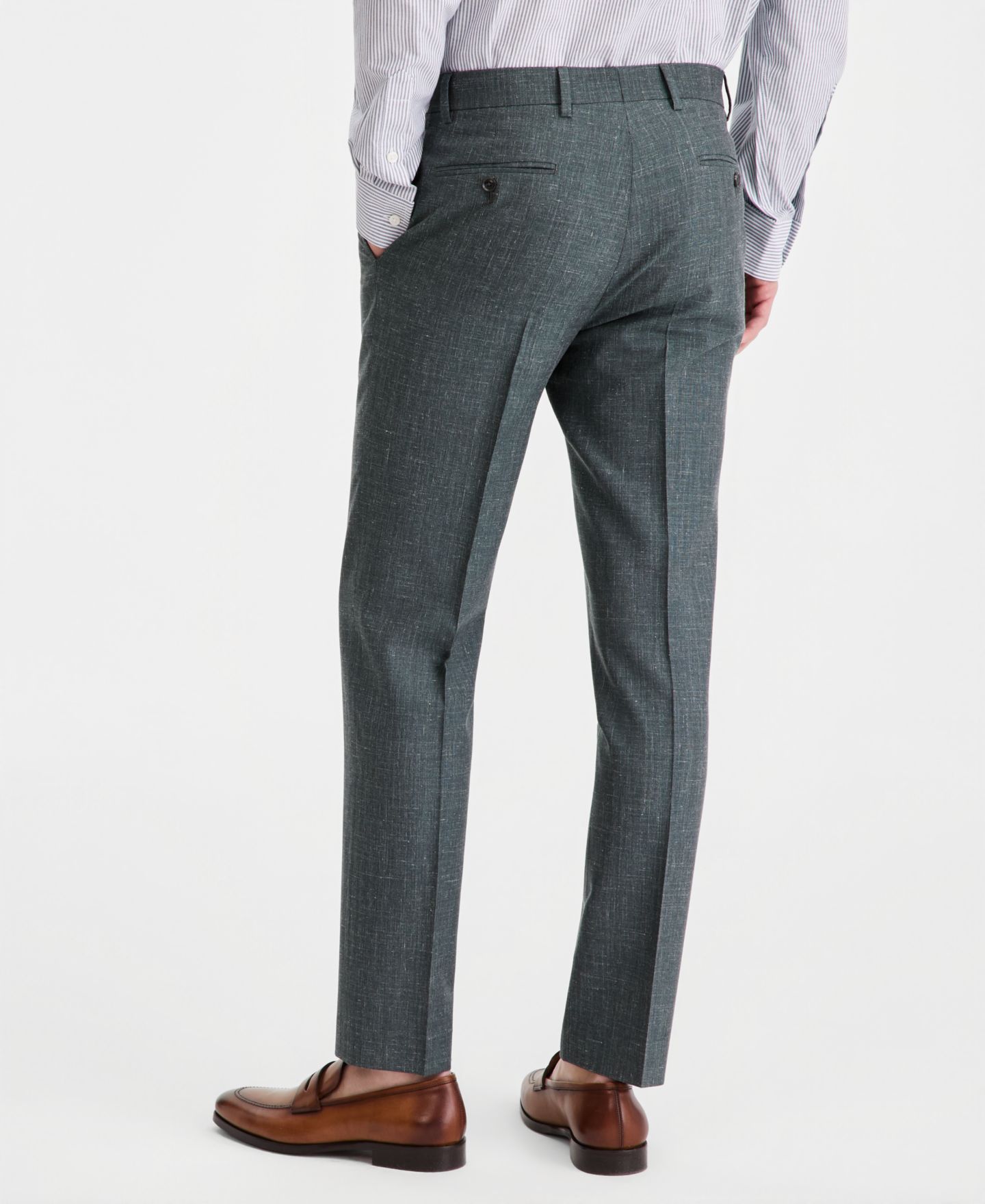 Мужские брюки Tommy Hilfiger Modern-Fit Wool Silk Linen Suit Separates, цвет: Зелёный — фото 2