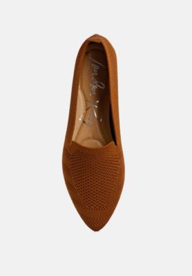 Womens Akili Knit Textile Solid Flats