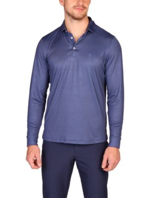 Men's Gameplay Long-Sleeve Perfomance Polo - Mini Houndstooth