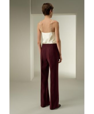 Women's Silk-Wool Twill Flare Pants