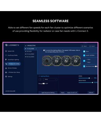 UNI FAN TL Wireless 120mm ARGB Case Fan with Controller, White, 3-Pack