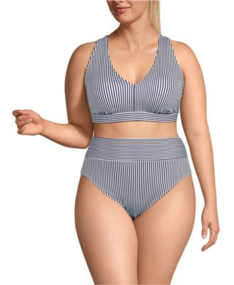 Plus Size V-Neck Bikini and High Waisted Bottom Swimsuit Set
