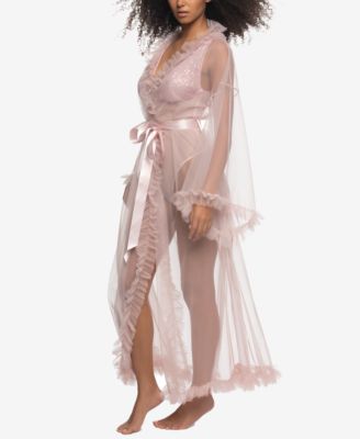 Women's Veil Tulle Ruffle Peignoir