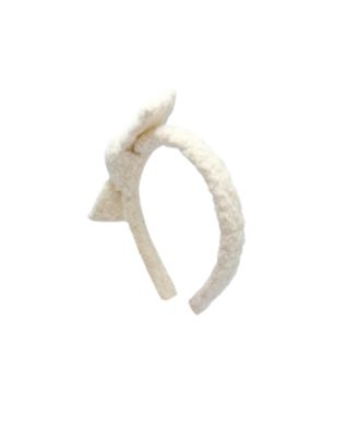 Girls Boucle Headband in White