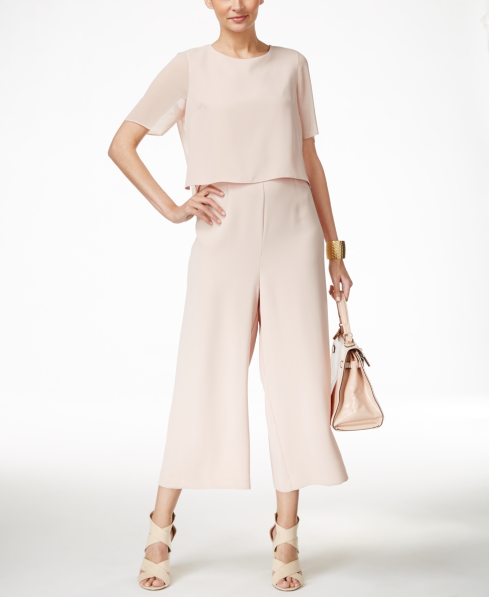 Alfani Layered Culotte Jumpsuit, Only at   Pants & Capris