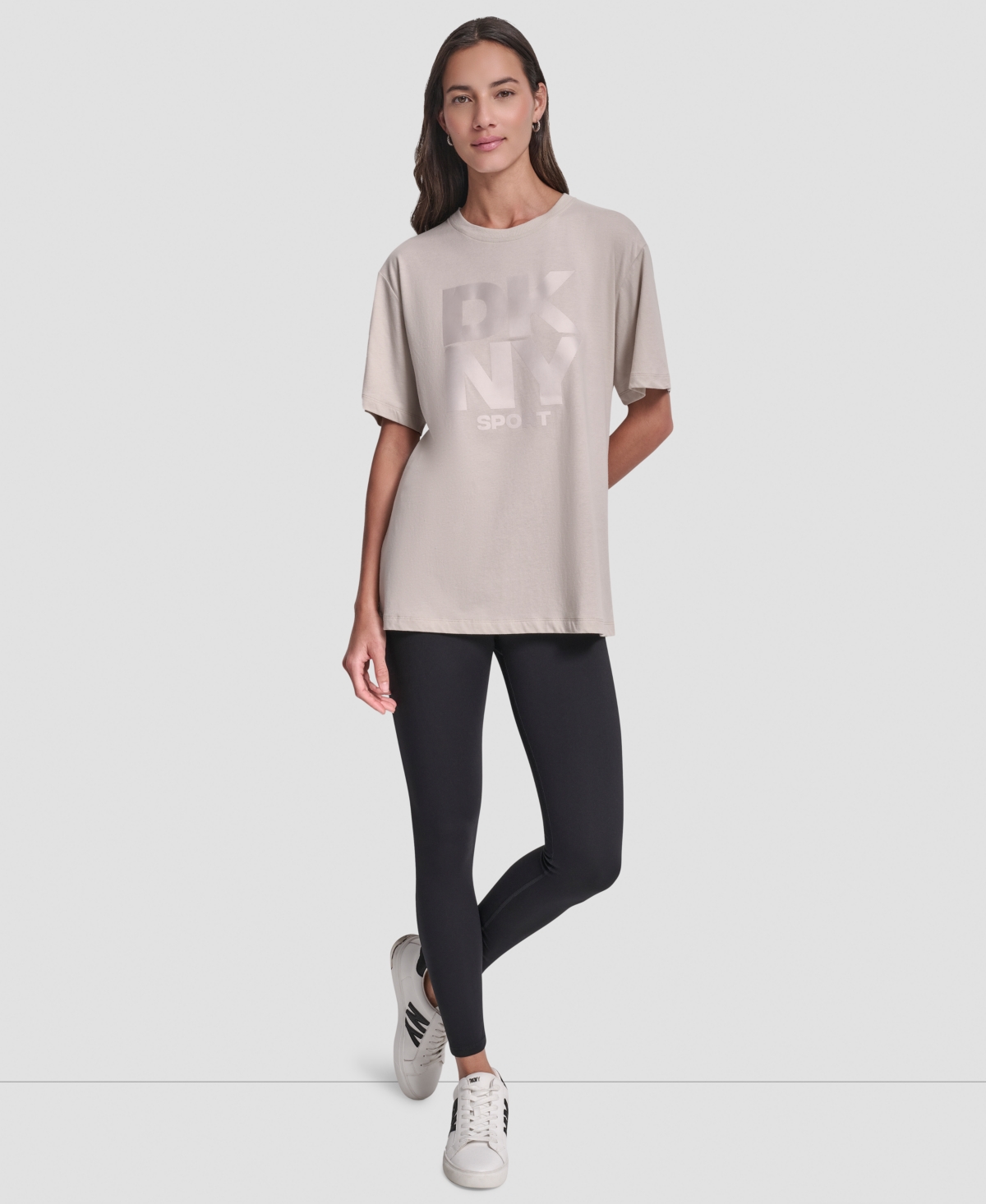 Dkny Women's Oversized Short Sleeve Tunic T-shirt In Multi