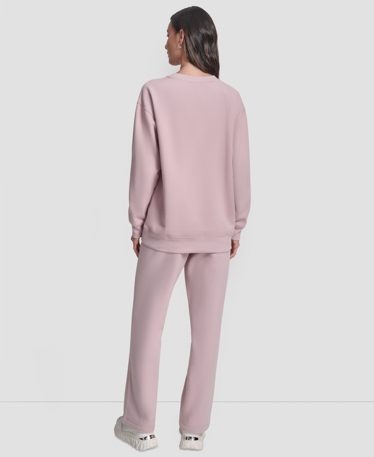 Dkny Women's Transfer Logo Crew Neck Sweatshirt In Pink