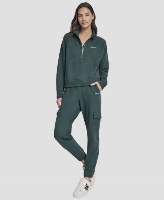 Women's Studded-Logo Half-Zip Sweatshirt