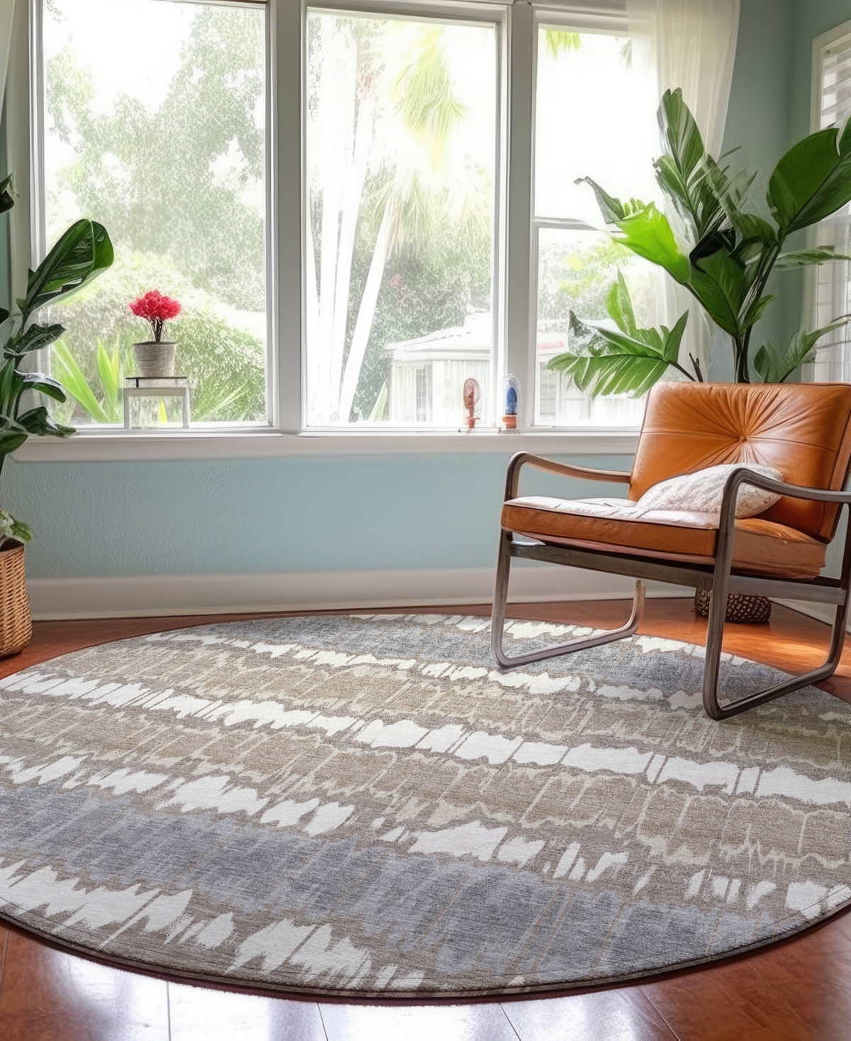 Dalyn Neo No9 8'x8' Round Area Rug In Brown