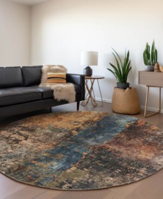 Nouveau Washable NV12 8'x8' Round Area Rug