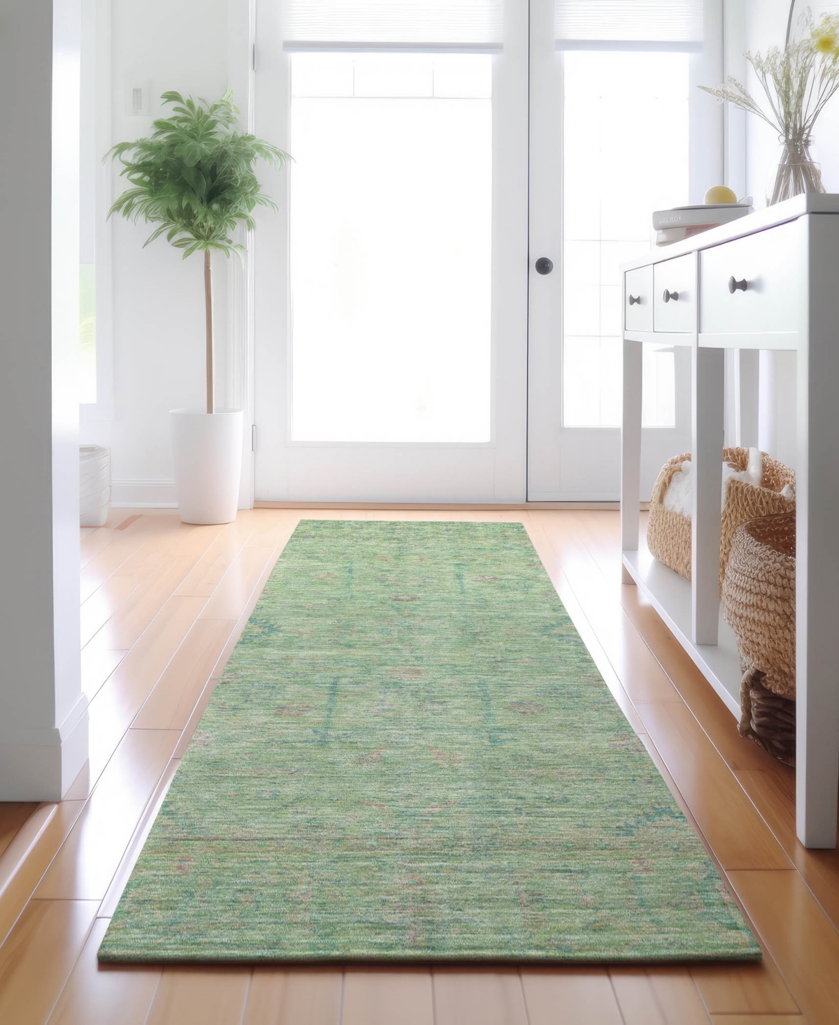 Dalyn Ravenna Rn5 2'3"x7'6" Runner Area Rug In Green