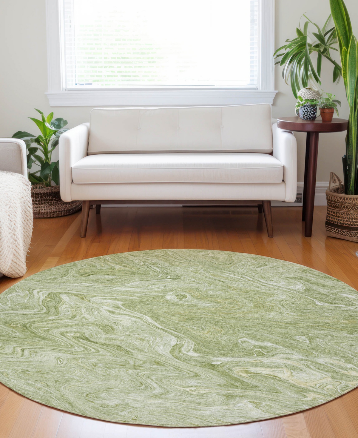 Dalyn Ravenna Rn8 8'x8' Round Area Rug In Green