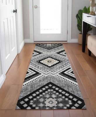 Portico Washable PO5 2'3"x7'6" Runner Area Rug