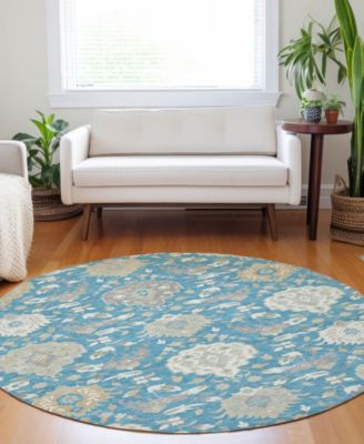 Tabrook Washable TB4 8'x8' Round Area Rug
