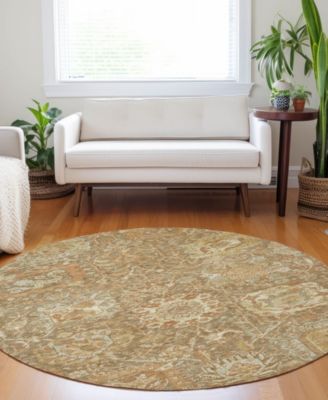 Tabrook Washable TB10 8'x8' Round Area Rug