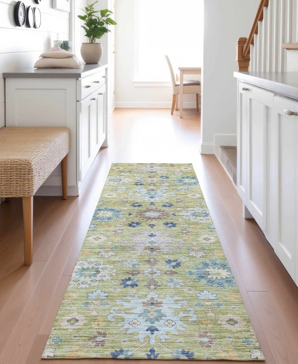 Dalyn Silk Road Sr3 2'3"x7'6" Runner Area Rug In Green