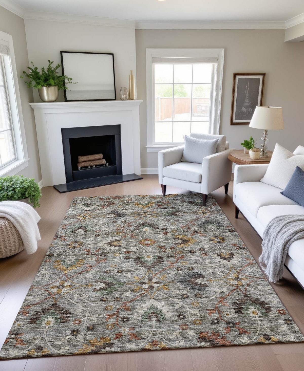 Dalyn Silk Road Sr4 3'x5' Area Rug In Gray