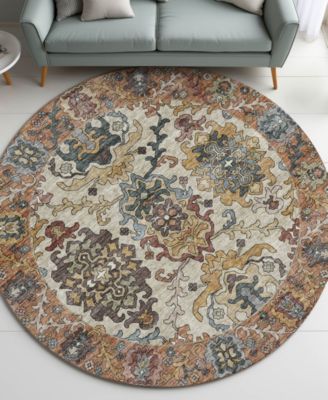 Silk Road Washable SR5 8'x8' Round Area Rug