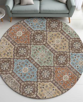 Silk Road Washable SR7 8'x8' Round Area Rug