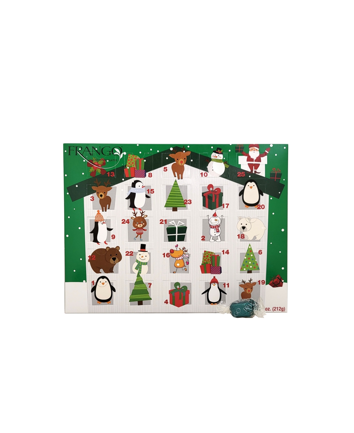Frango Chocolates Holiday Milk Mint Chocolate Advent Calendar In Transparent