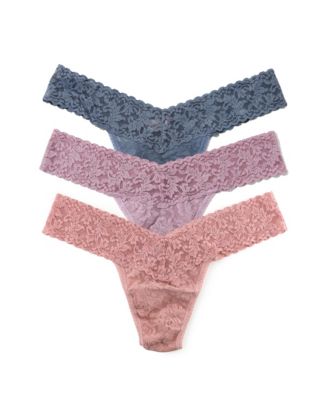 Women's Signature Lace Low Rise 3 Pack Thong Underwear