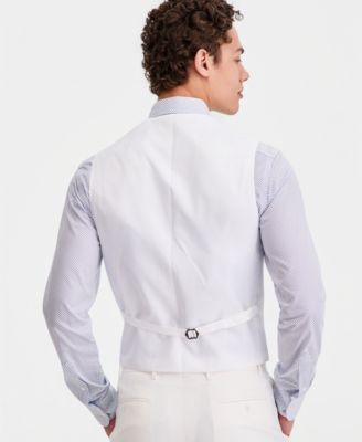 Men's Modern-Fit TH Flex Stretch  Chambray Suit Separate Vest