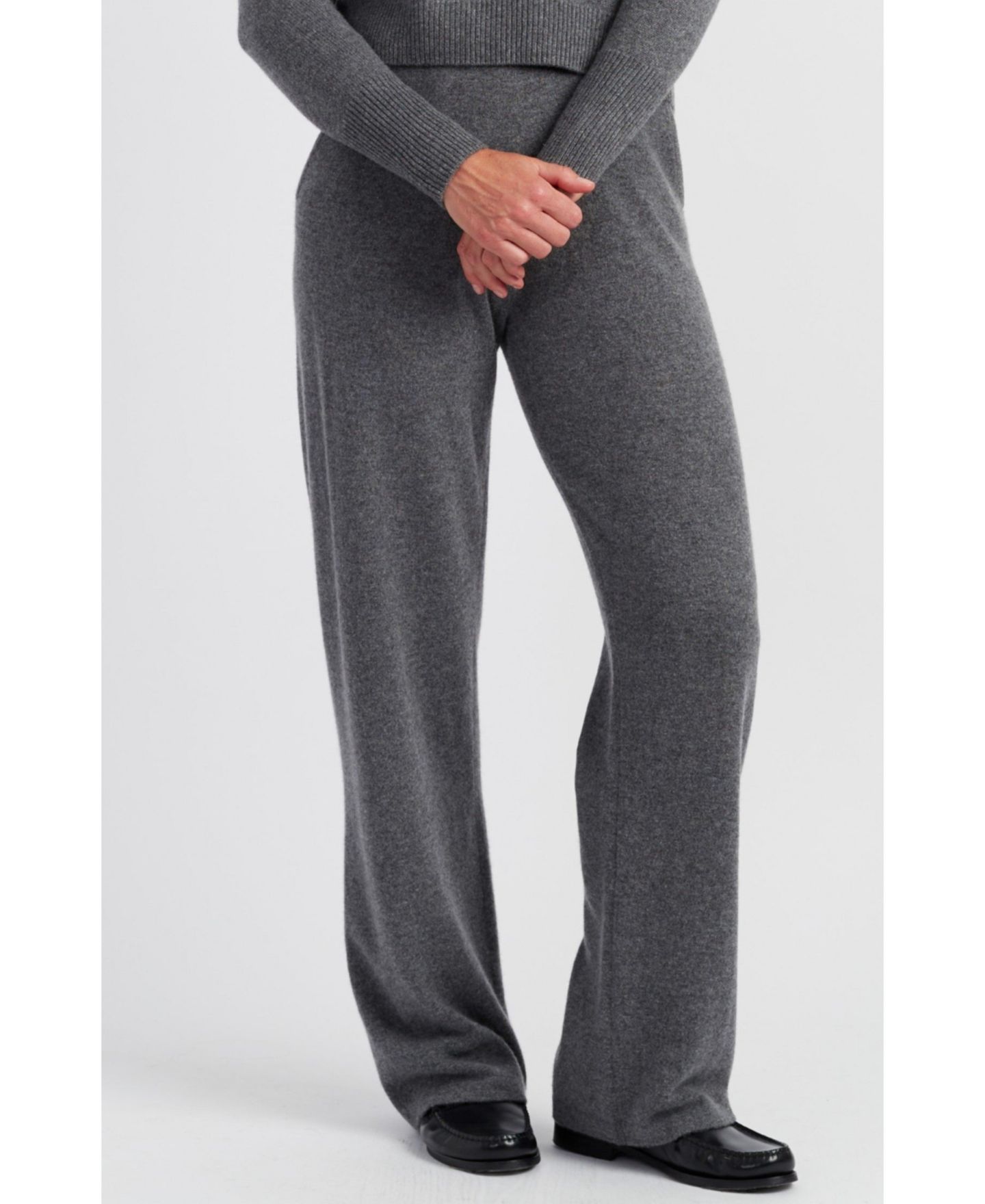Женские брюки Chinti & Parker Pure Cashmere Wide Leg, цвет: Серый меланжевый — фото 1