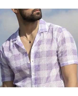Men's Lavender & Chalk White Buffalo Check Shirt