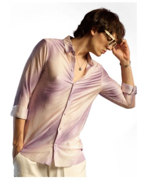 Мужская рубашка Cahoot Campus Sutra Ombre-Pleated, цвет: Фиолетовый