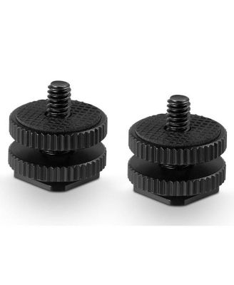 Cold Shoe Adapter with 3/8" to 1/4" Thread, 2-Pack