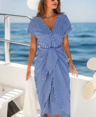 Women's No Looking Back Striped Maxi Beach Dress