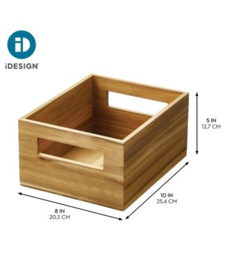 Acacia Wood Pantry Bin with Handles - Set of 2 - Natural