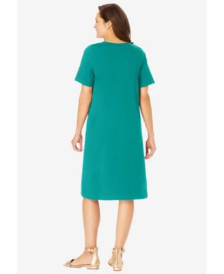 Plus Size Perfect Short-Sleeve V-Neck Tee Dress