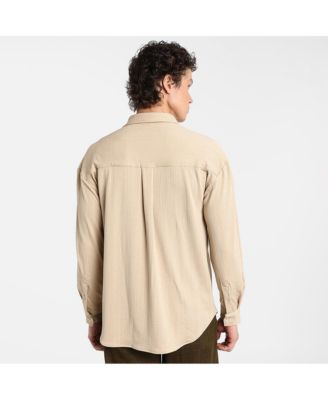 Men's Light Beige Spear-Textured Shirt