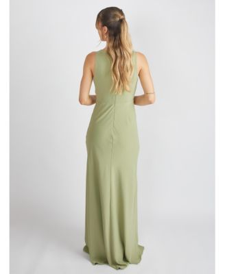 Women's Cowl Front Crepe Bridesmaid Dress