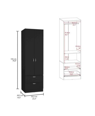 Vicco Armoire Black MDF